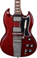 Guitarra eléctrica de doble corte. Gibson Custom Shop Murphy Lab 1964 SG Standard Maestro Reissue - Ultra light aged cherry red 