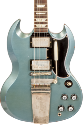Guitarra eléctrica de doble corte. Gibson Custom Shop Murphy Lab 1964 SG Standard Maestro Reissue #200224 - Light aged pelham blue