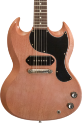 Double cut gitaar Gibson Custom Shop 1963 SG Junior Reissue Lightning Bar - Vos tv heather poly