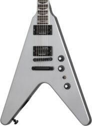Metalen elektrische gitaar Gibson Dave Mustaine Flying V EXP - Silver metallic