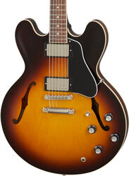 Semi hollow elektriche gitaar Gibson ES-335 Satin - Satin vintage sunburst