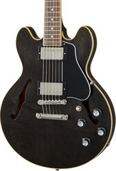 Semi hollow elektriche gitaar Gibson ES-339 - Trans ebony 