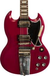 Double cut gitaar Gibson Custom Shop 1964 SG Standard Reissue W/ Maestro Vibrola #502124 - Vos metallic plum