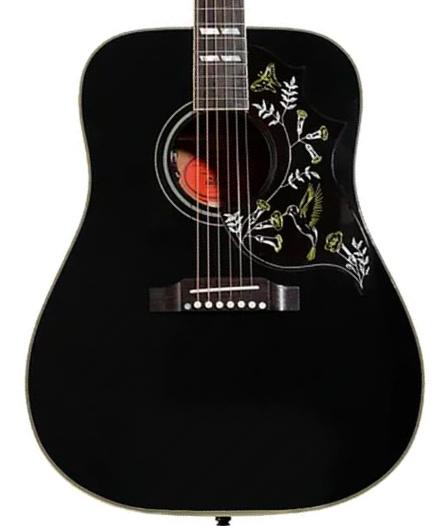 Folk gitaar Gibson Custom Shop Hummingbird Torch - ebony
