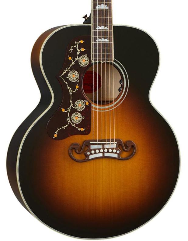 Linkshandige folkgitaar Gibson SJ-200 LH - Vintage sunburst