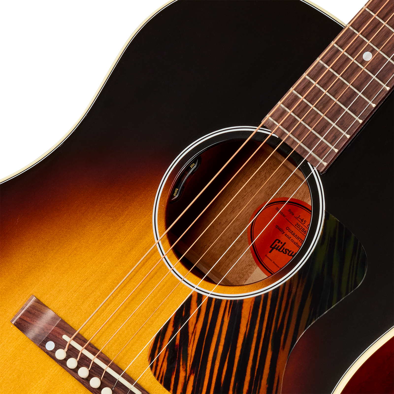 Gibson J45 50s Original (baggs Hifi Dna) Dreadnought Epicea Acajou Rw - Vintage Sunburst - Folk gitaar - Variation 2
