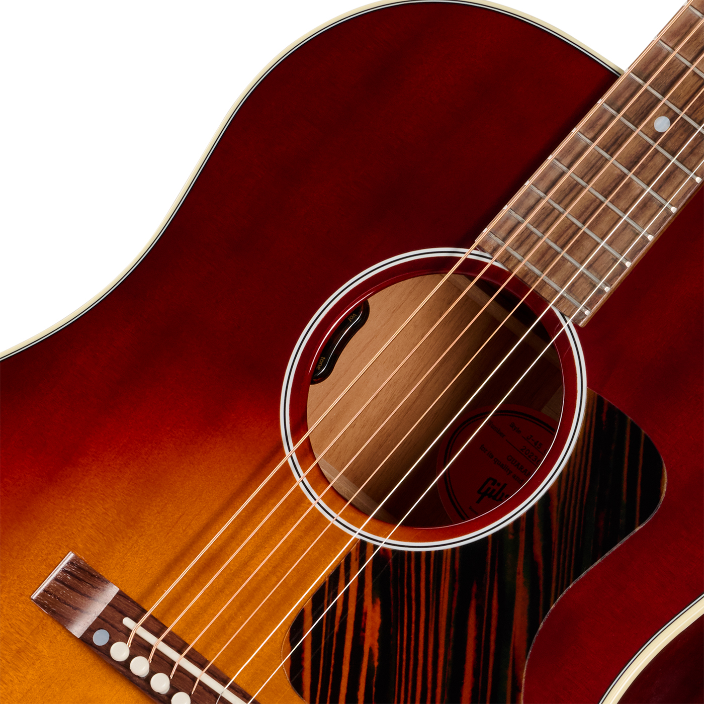 Gibson J45 50s Original (baggs Hifi Dna) Dreadnought Epicea Acajou Rw - Autumn Burst - Folk gitaar - Variation 2