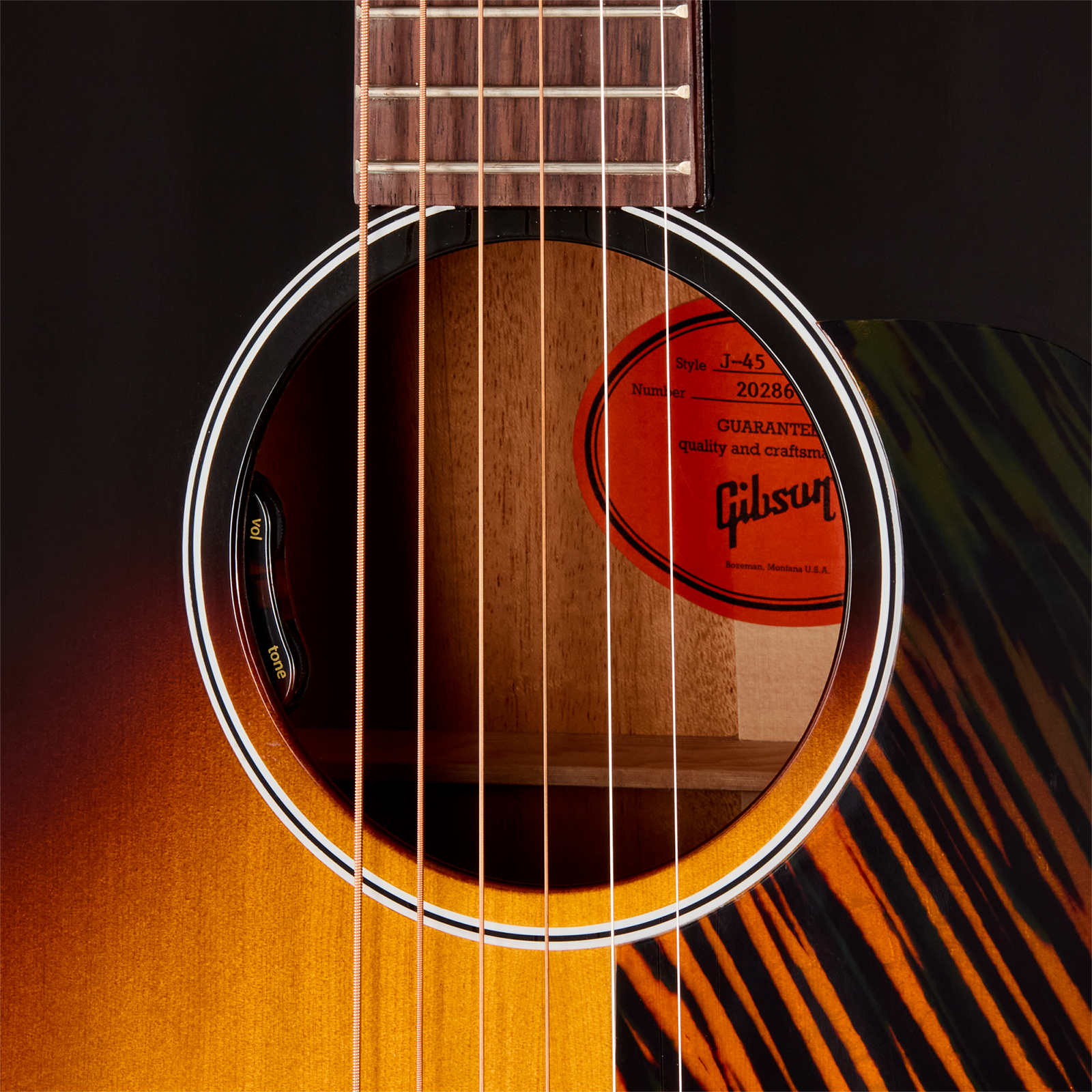 Gibson J45 50s Original (baggs Hifi Dna) Dreadnought Epicea Acajou Rw - Vintage Sunburst - Folk gitaar - Variation 4