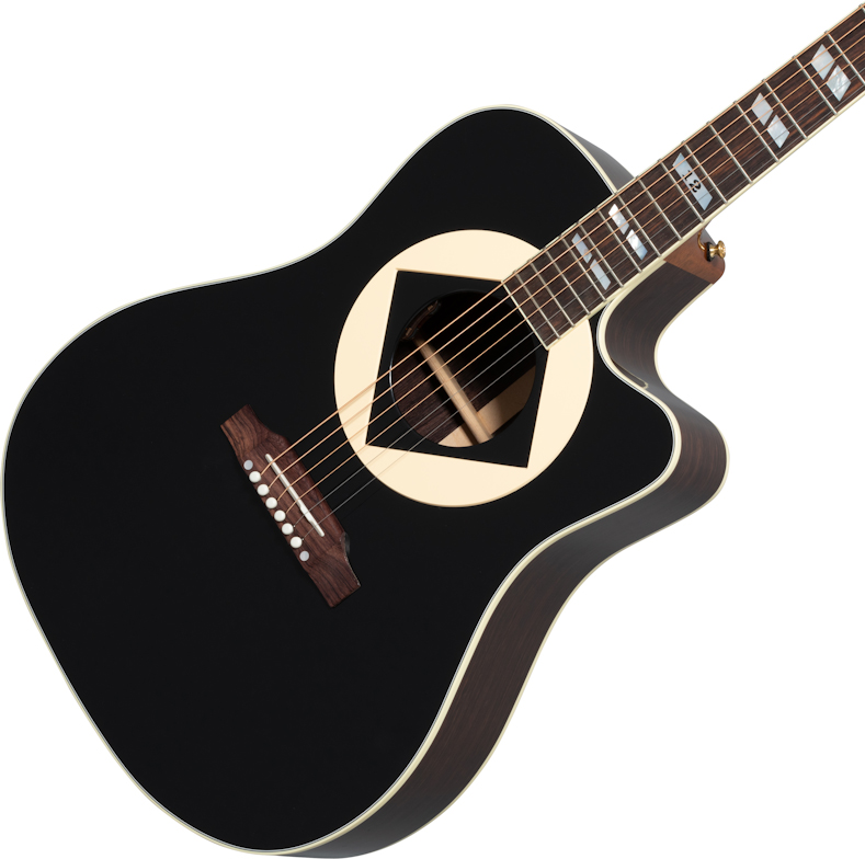 Gibson Jerry Cantrell Songwriter Atone Signature Dreadnought Cw Epicea Palissandre Rw - Ebony - Westerngitaar & electro - Variation 4