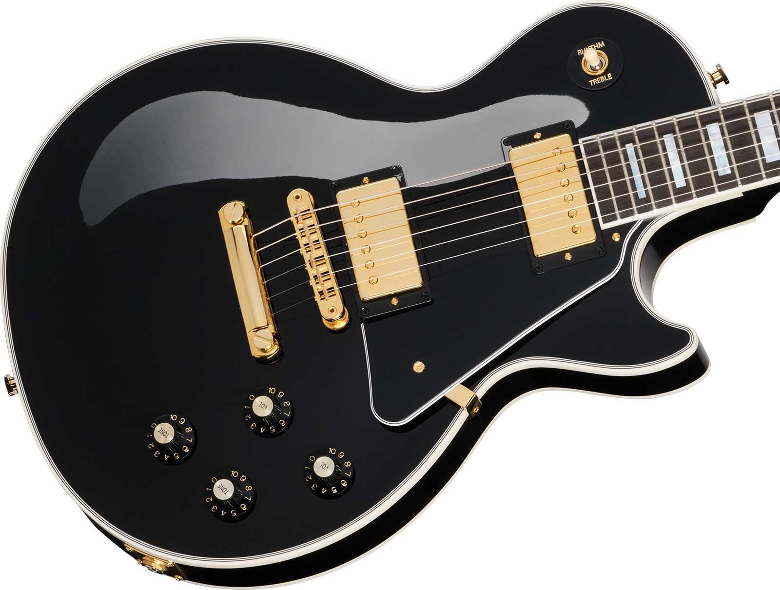 Gibson Les Paul Custom 70s 2h Ht Eb - Ebony - Single cut gitaar - Variation 3