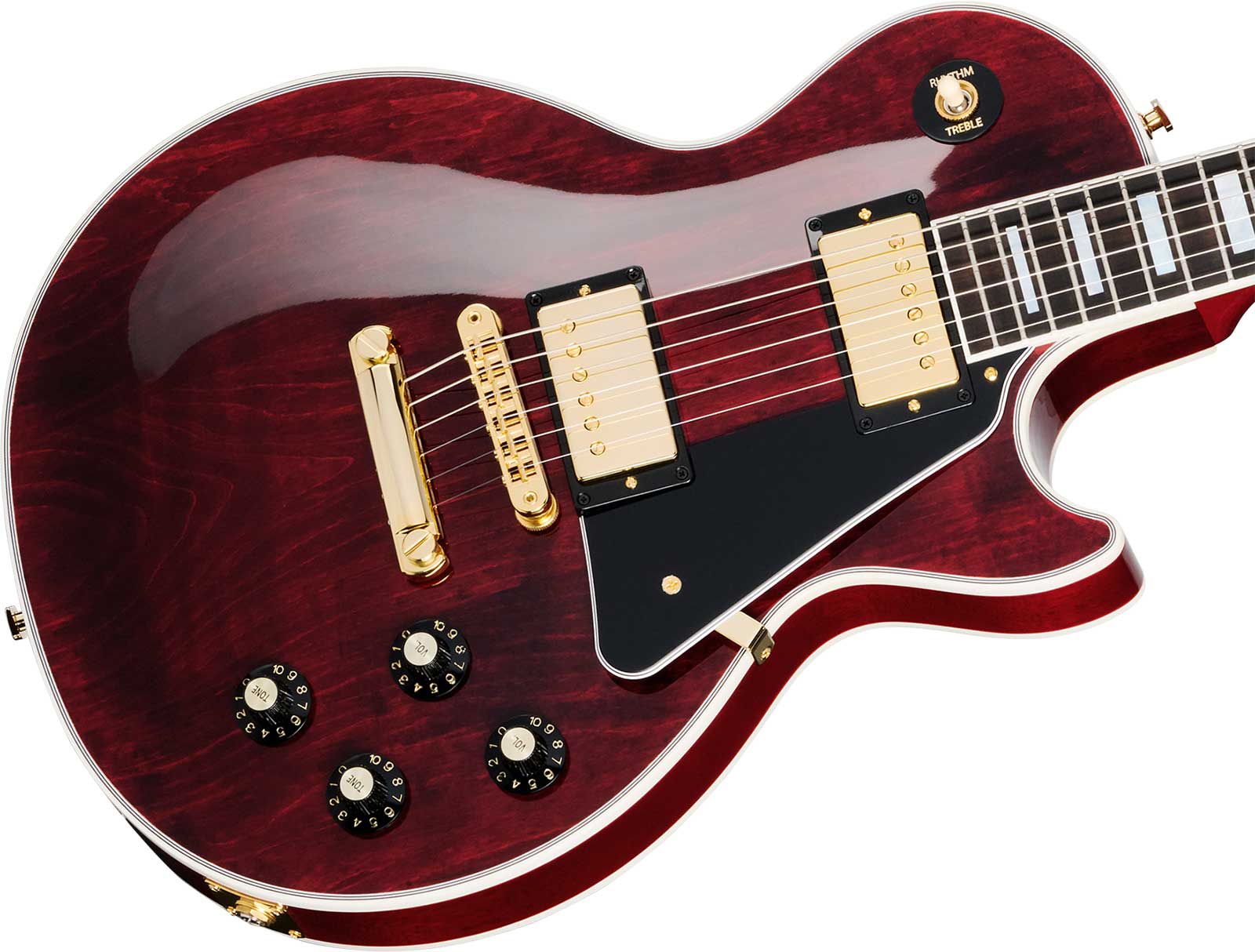 Gibson Les Paul Custom 70s 2h Ht Eb - Wine Red - Single cut gitaar - Variation 3