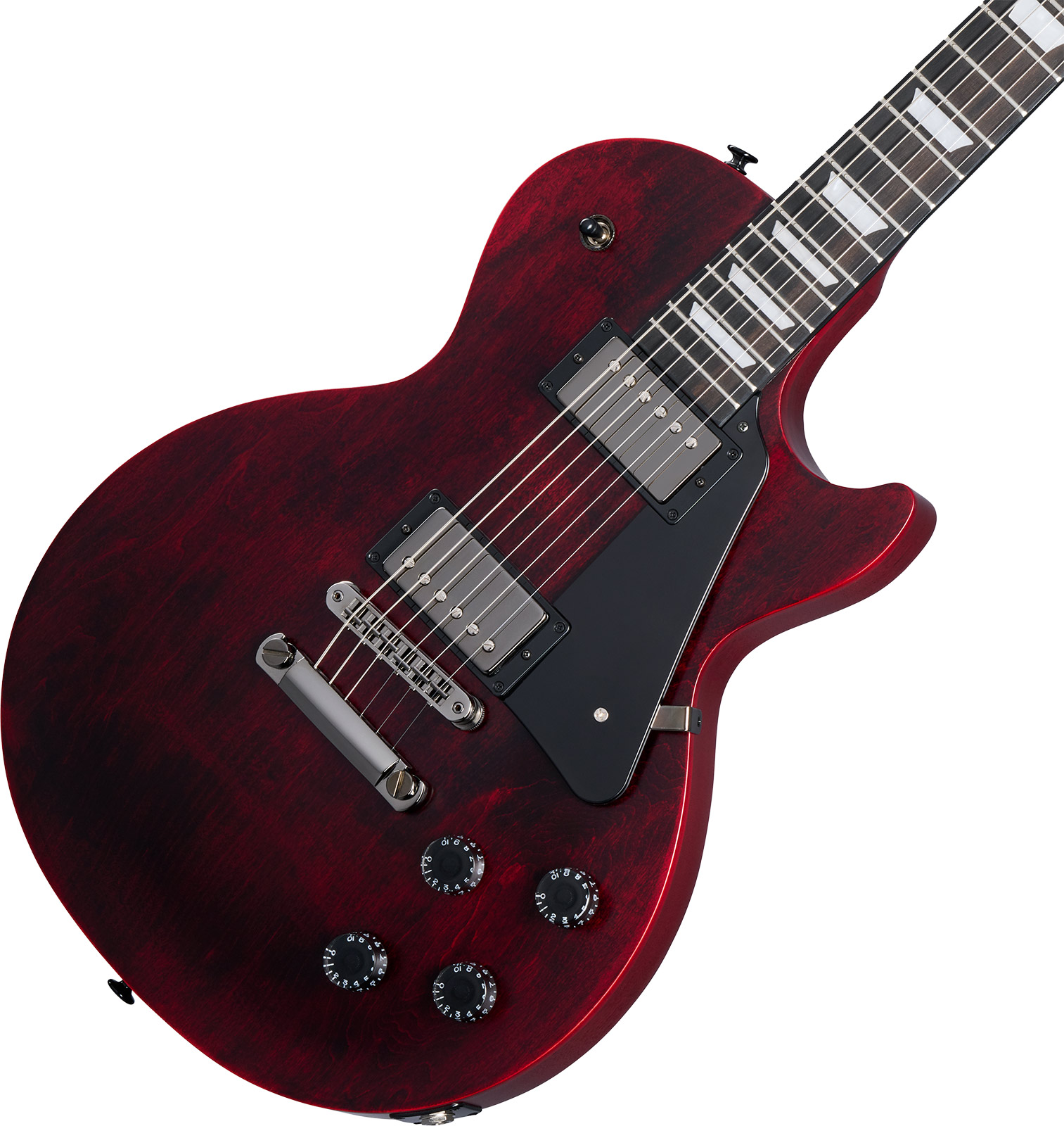 Gibson Les Paul Modern Studio Usa 2h Ht Eb - Wine Red Satin - Enkel gesneden elektrische gitaar - Variation 3