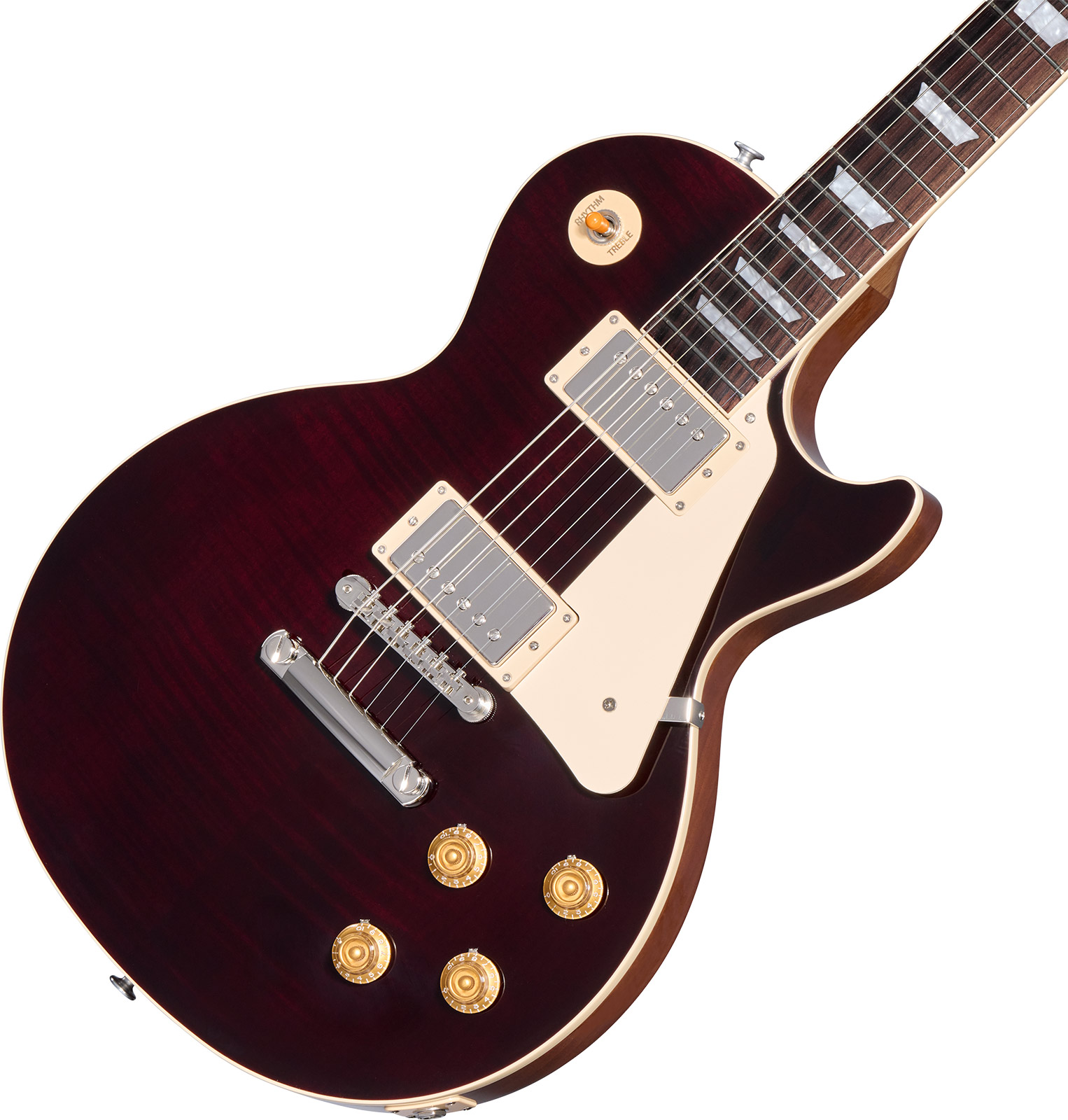 Gibson Les Paul Standard 50s Figured Custom Color 2h Ht Rw - Translucent Oxblood - Enkel gesneden elektrische gitaar - Variation 3