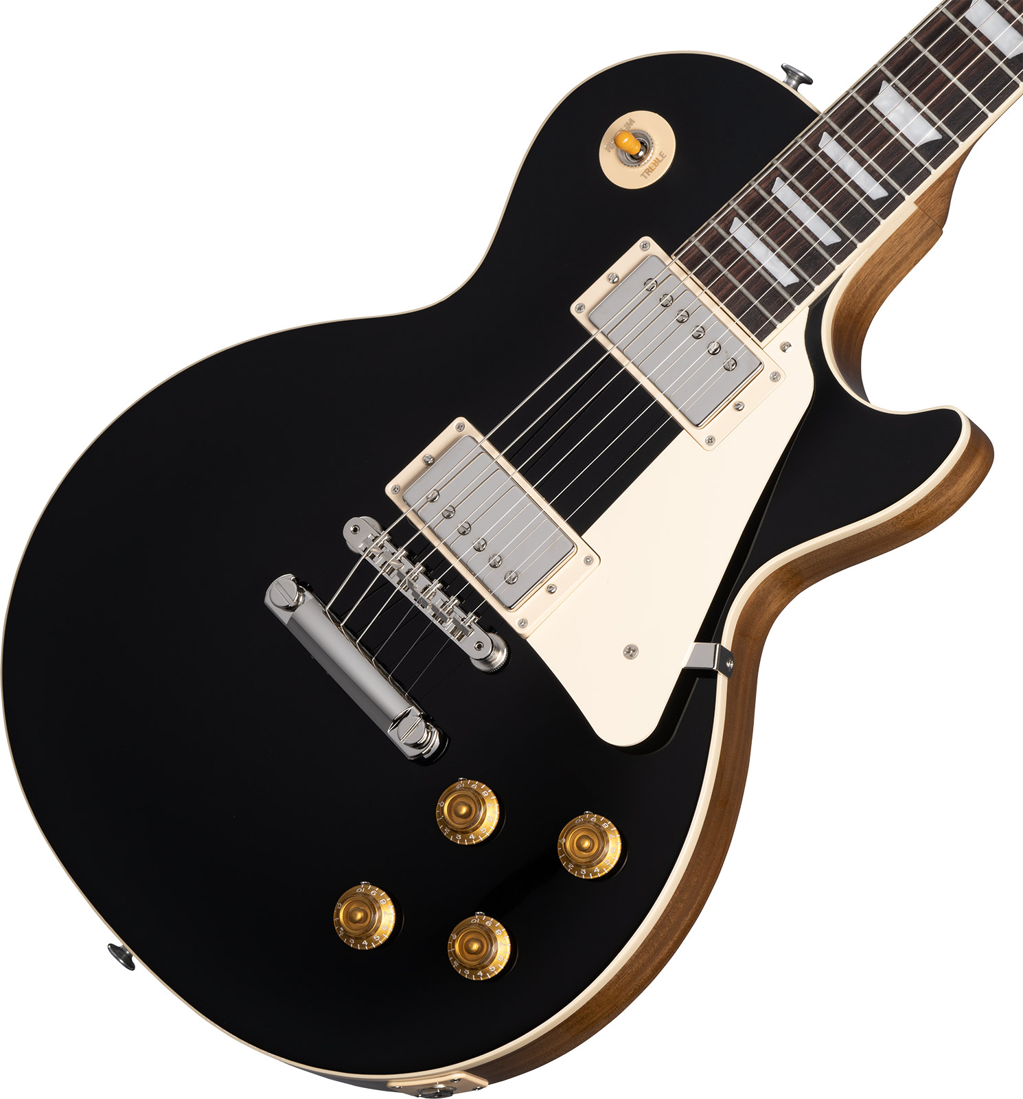 Gibson Les Paul Standard 50s Plain Top Custom Color 2h Ht Rw - Ebony - Enkel gesneden elektrische gitaar - Variation 3