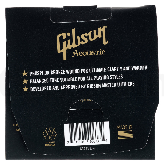 Gibson Sag-pb13 Phosphor Bronze Acoustic Guitar Medium 6c 13-56 - Westerngitaarsnaren - Variation 1