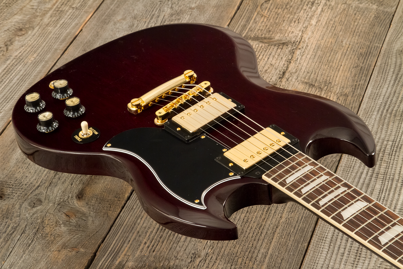 Gibson Sg Standard 1961 Gh Original 2h Ht Rw - Aged Cherry - Double cut gitaar - Variation 2
