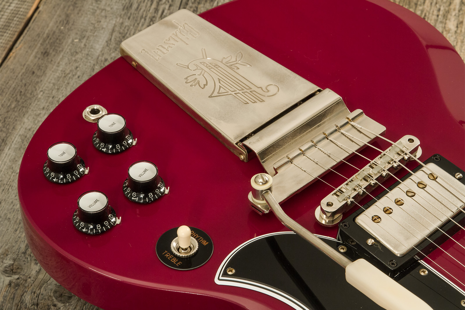 Gibson Sg Standard 1964 Maestro Vibrola 2h Trem Rw #502124 - Vos Metallic Plum - Double cut gitaar - Variation 3