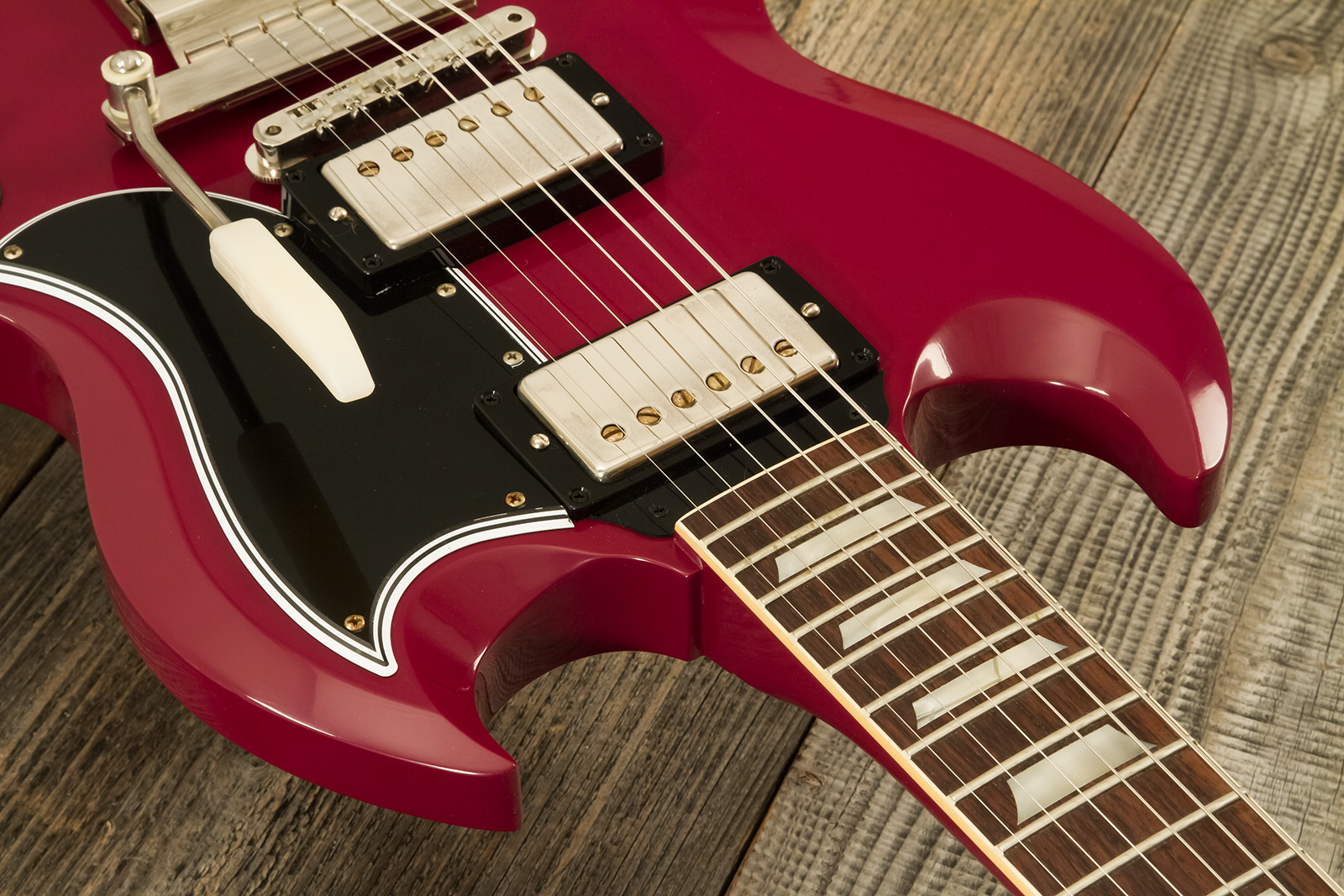 Gibson Sg Standard 1964 Maestro Vibrola 2h Trem Rw #502124 - Vos Metallic Plum - Double cut gitaar - Variation 4