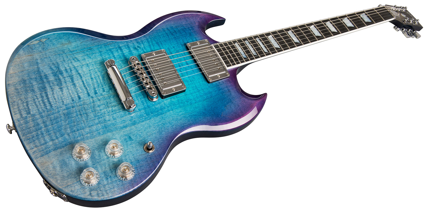 Gibson Sg Standard Hp-ii High Performance 2019 2h Ht Ric - Blueberry Fade - Guitarra eléctrica de doble corte. - Variation 3