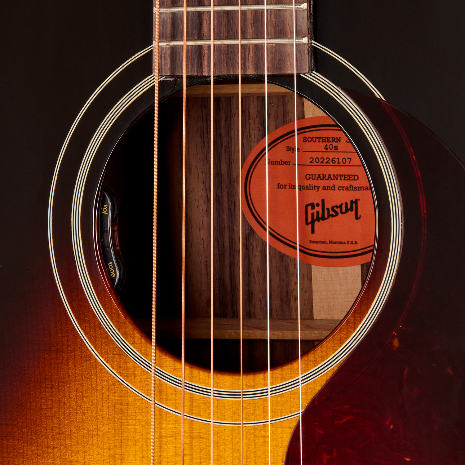 Gibson Southern Jumbo 40s Original (baggs Hifi Dna) Dreadnought Epicea Palissandre Rw - Vintage Sunburst - Folk gitaar - Variation 4