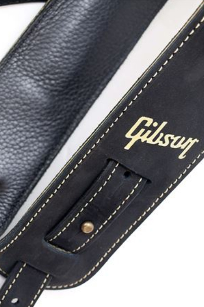 Gibson The Nubuck Guitar Strap Cuir 2.5inc Black - Gitaarriem - Variation 1