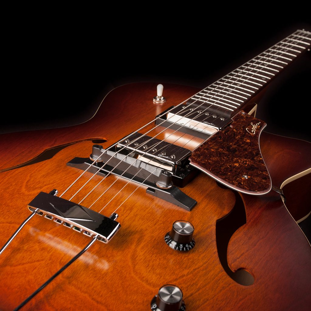 Godin 5th Avenue Cw Kingpin Ii Hb 2h Ht Rw - Cognac Burst - Hollow bodytock elektrische gitaar - Variation 2