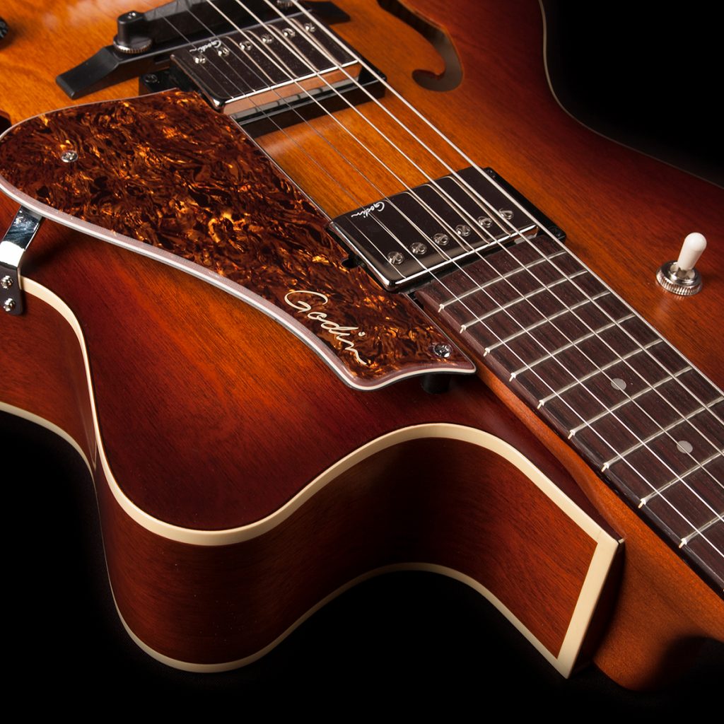 Godin 5th Avenue Cw Kingpin Ii Hb 2h Ht Rw - Cognac Burst - Hollow bodytock elektrische gitaar - Variation 3