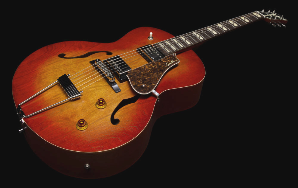 Godin 5th Avenue Jumbo Hb 2h Ht Rw - Memphis Sun - Hollow bodytock elektrische gitaar - Variation 2