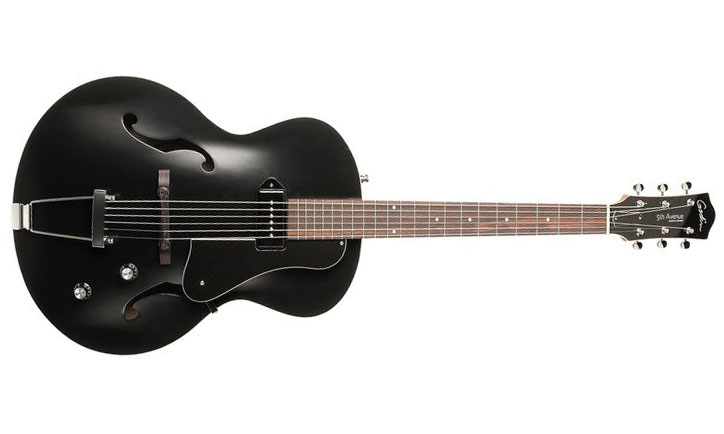 Godin 5th Avenue Kingpin P90 - Black - Hollow bodytock elektrische gitaar - Variation 1
