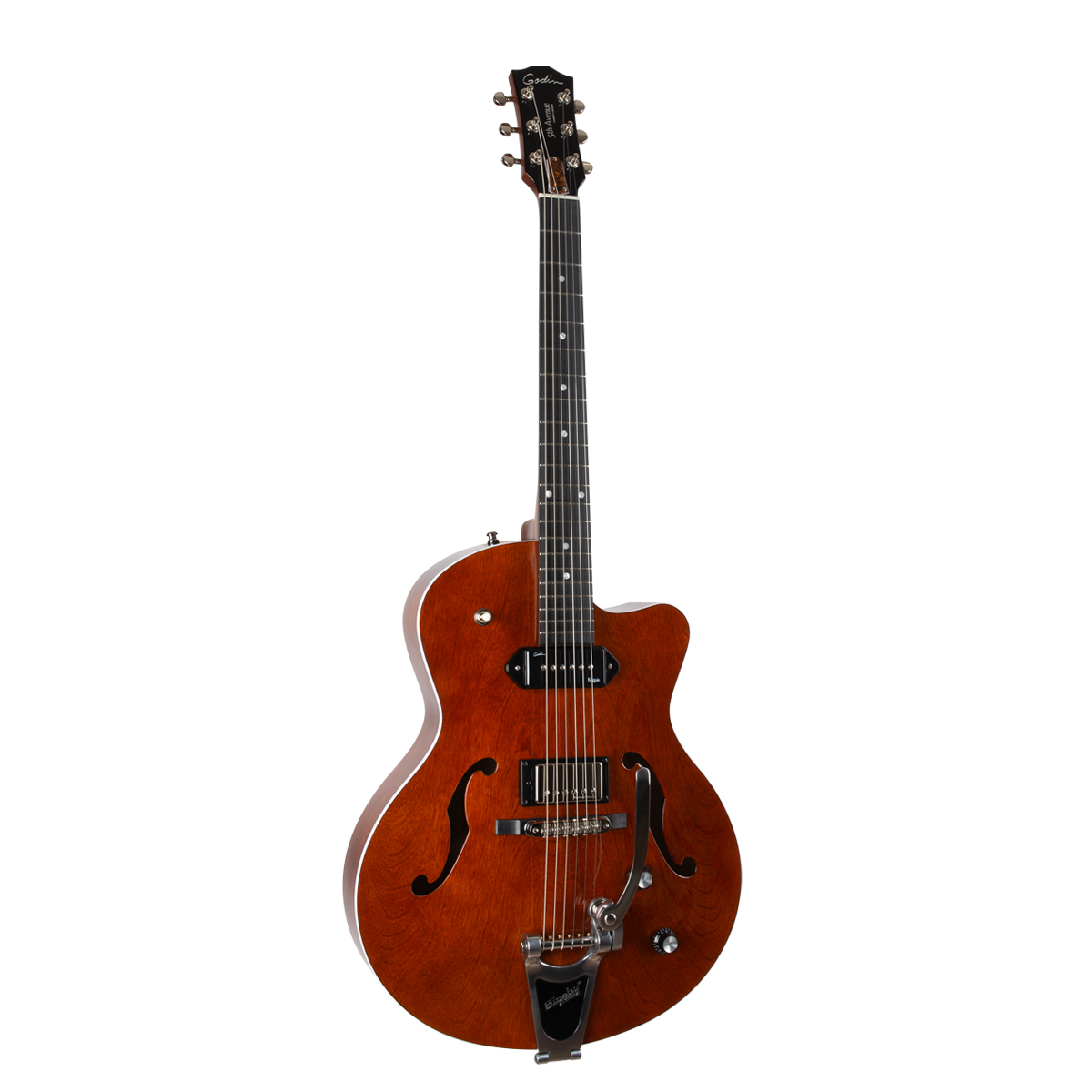 Godin 5th Avenue Uptown Custom Bigsby Hs Cw - Havana Burst - Hollow bodytock elektrische gitaar - Variation 1