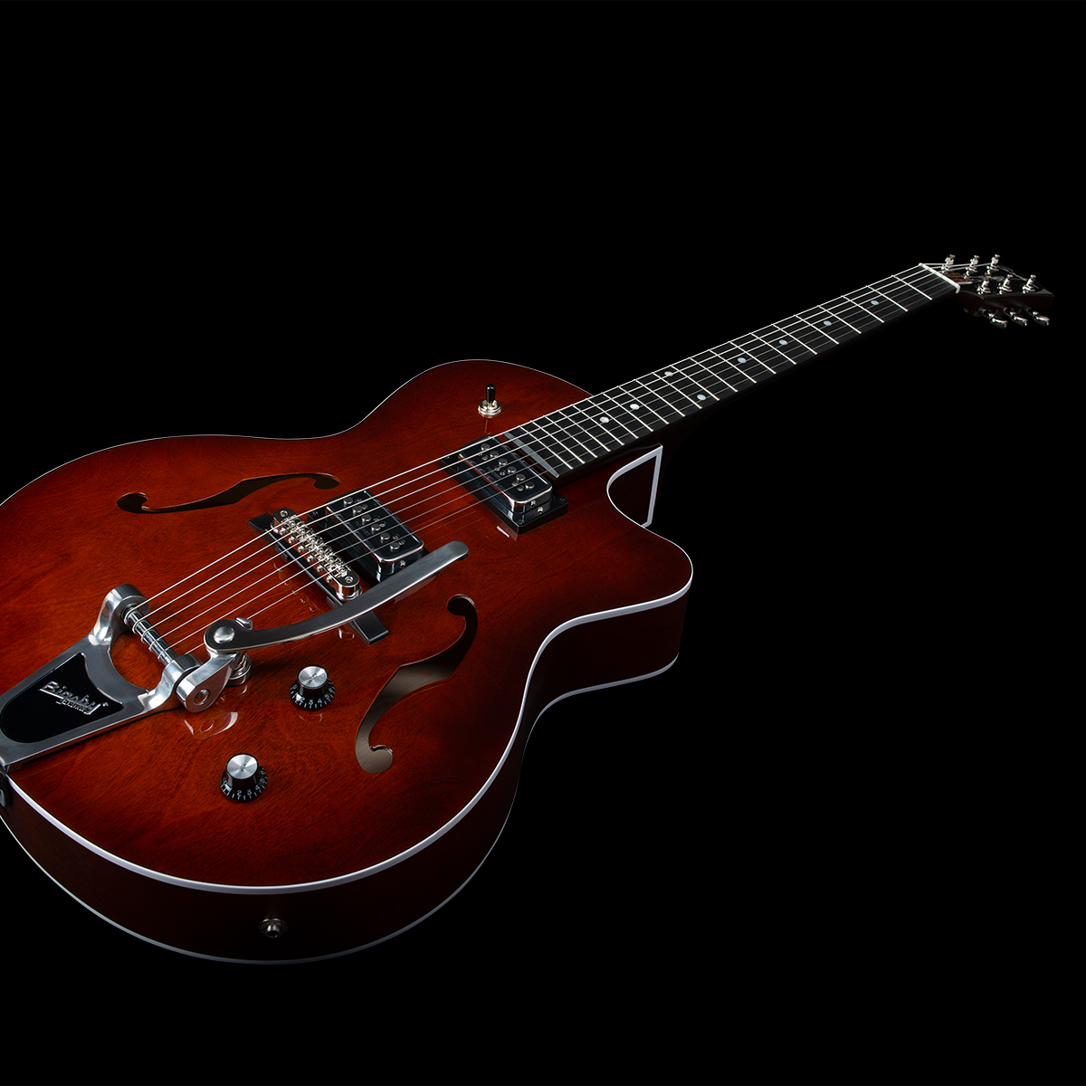 Godin 5th Avenue Uptown T-armond Bigsby Hh Cw - Havana Burst - Hollow bodytock elektrische gitaar - Variation 3