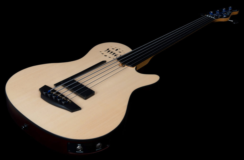 Godin A5 Ultra Fretless A/e 5c Epicea Tilleul Ric - Natural Semi Gloss - Akoestische bas - Variation 2