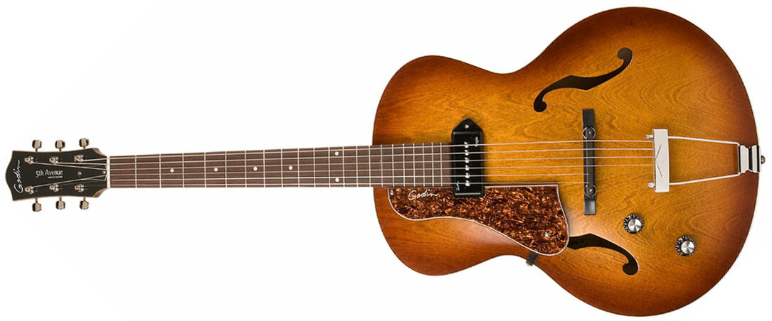 Godin 5th Avenue Kingpin P90 Lh Gaucher - Cognac Burst - Linkshandige elektrische gitaar - Main picture