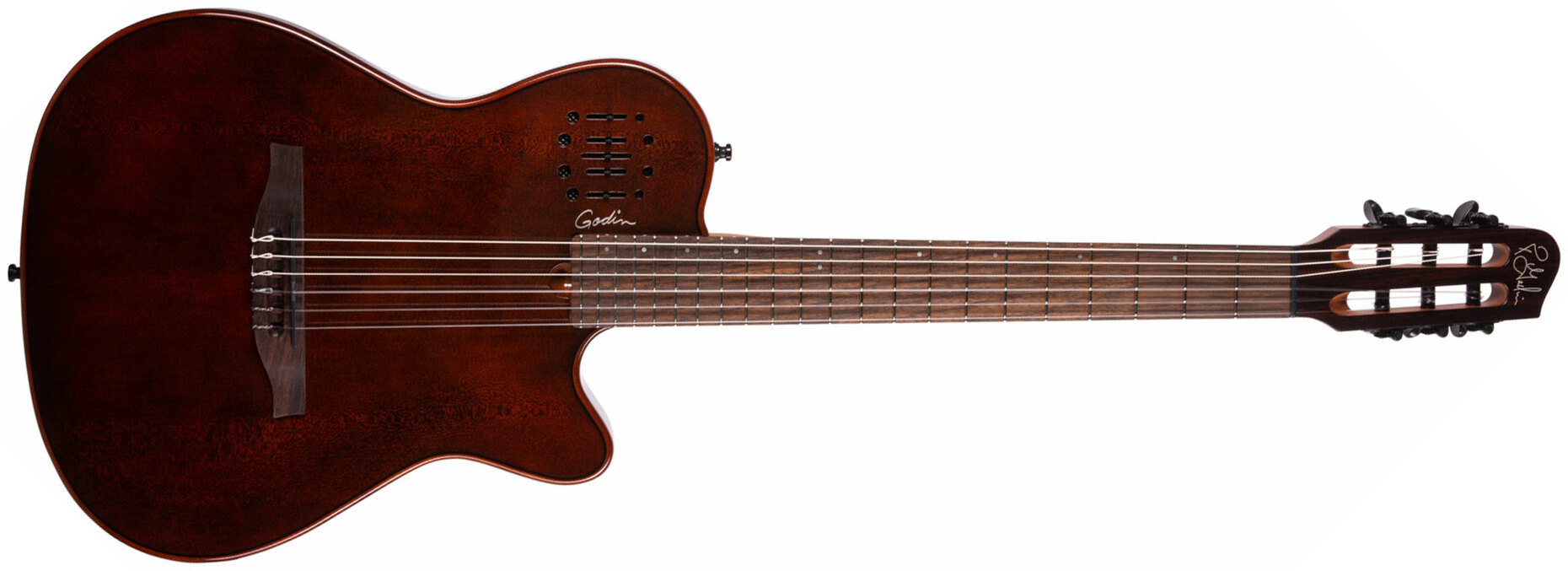 Godin Multiac Nylon Mundial Cw Cedre Acajou Rw - Kanyon Burst - Klassieke gitaar 4/4 - Main picture
