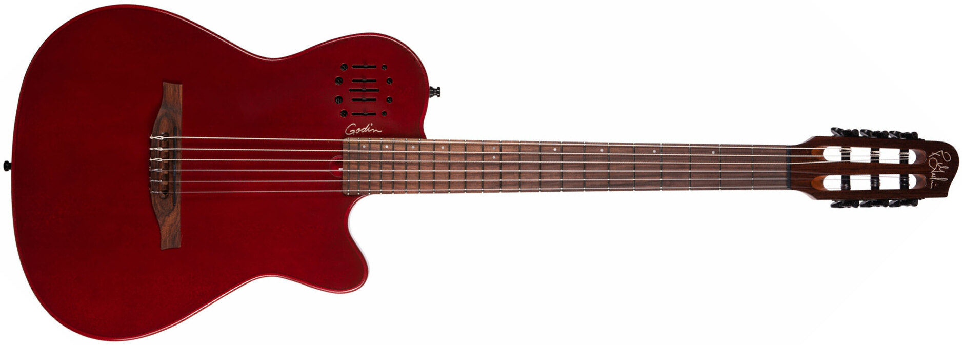 Godin Multiac Nylon Mundial Cw Cedre Acajou Rw - Aztec Red - Westerngitaar & electro - Main picture