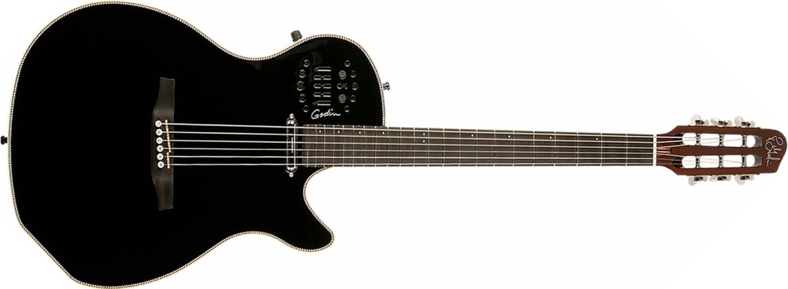 Godin Multiac Steel Spectrum Sa Synth Access Ric +housse - Black - Westerngitaar & electro - Main picture