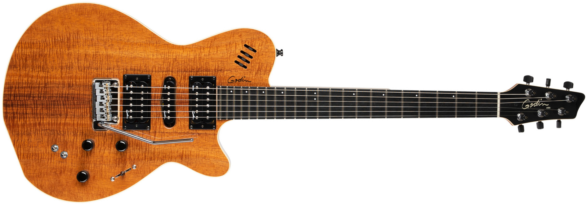 Godin Xtsa Koa Extreme Hsh Piezo Midi Trem Ric - Natural Hg - MIDI / Digital elektrische gitaar - Main picture