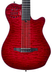 Volksgitaar Godin Multiac Nylon ACS SA Grand Concert Quilted Maple - Trans red