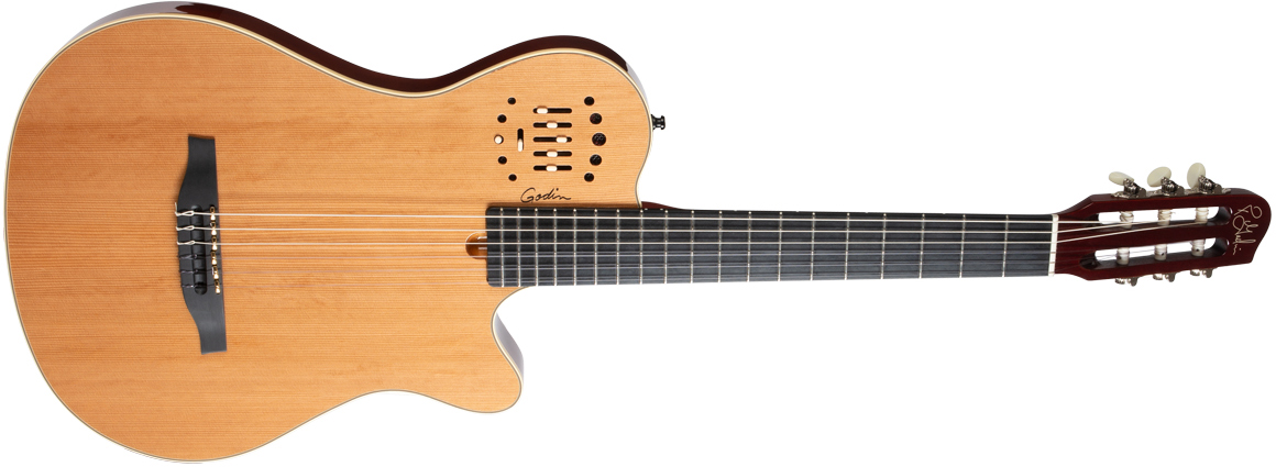 Godin Multiac Nylon Grand Concert Deluxe Cw Cedre Acajou +housse - Natural - Westerngitaar & electro - Variation 1