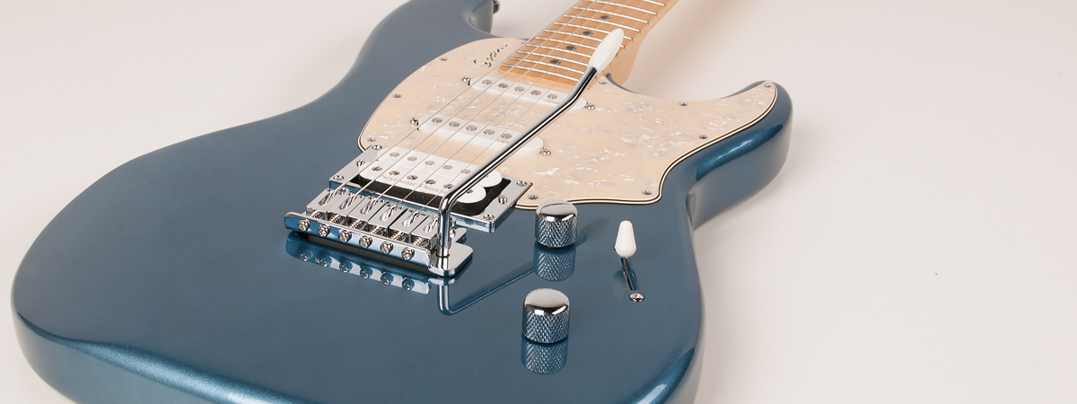 Godin Session Ltd Hss Seymour Duncan Trem Mn - Desert Blue Hg - Elektrische gitaar in Str-vorm - Variation 1