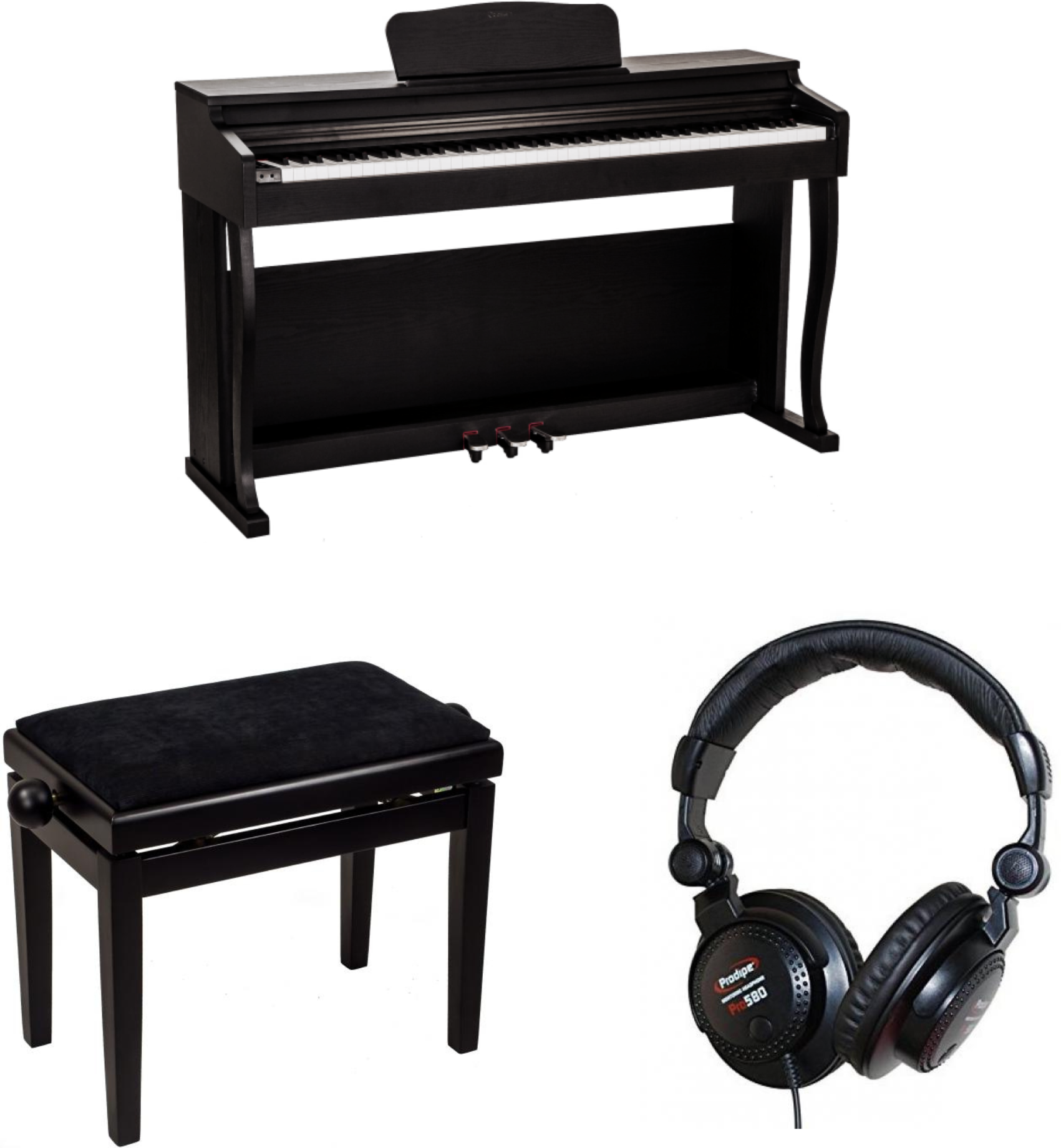 Goldstein (glp-12) Noir  + Banquette + Casque - Noir - Digitale piano met meubel - Main picture