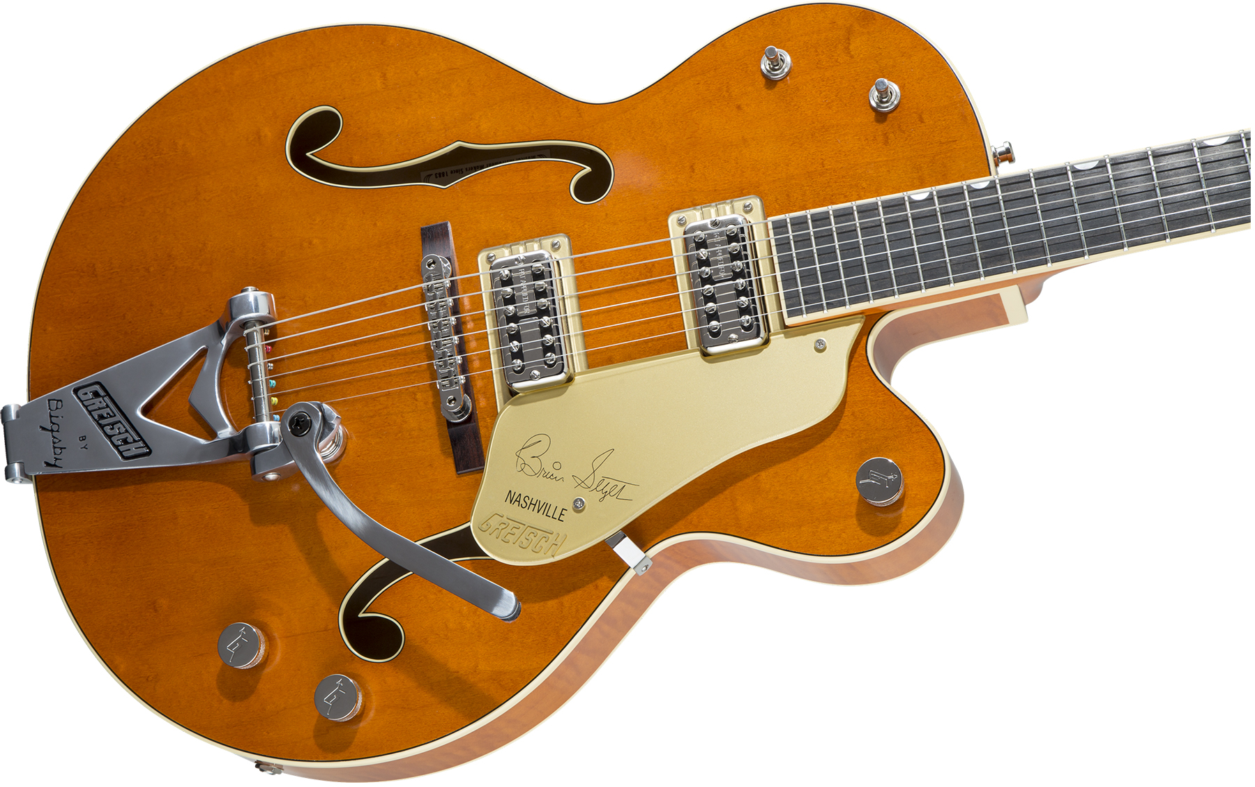 Gretsch Brian Setzer G6120t-bssmk '59 Smoke Nashville Japon Signature Bigsby Eb - Smoke Orange - Semi hollow elektriche gitaar - Variation 2