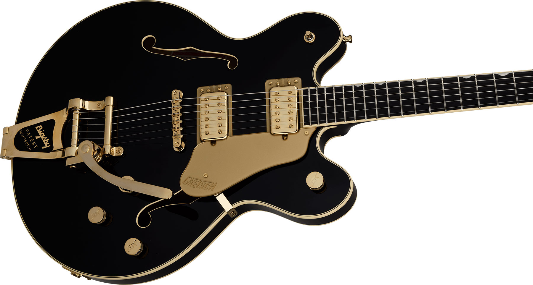 Gretsch Broadkaster Lx Center Block Dc Bigsby Gh Pro. Jap 2h Trem Eb - Black - Semi hollow elektriche gitaar - Variation 2