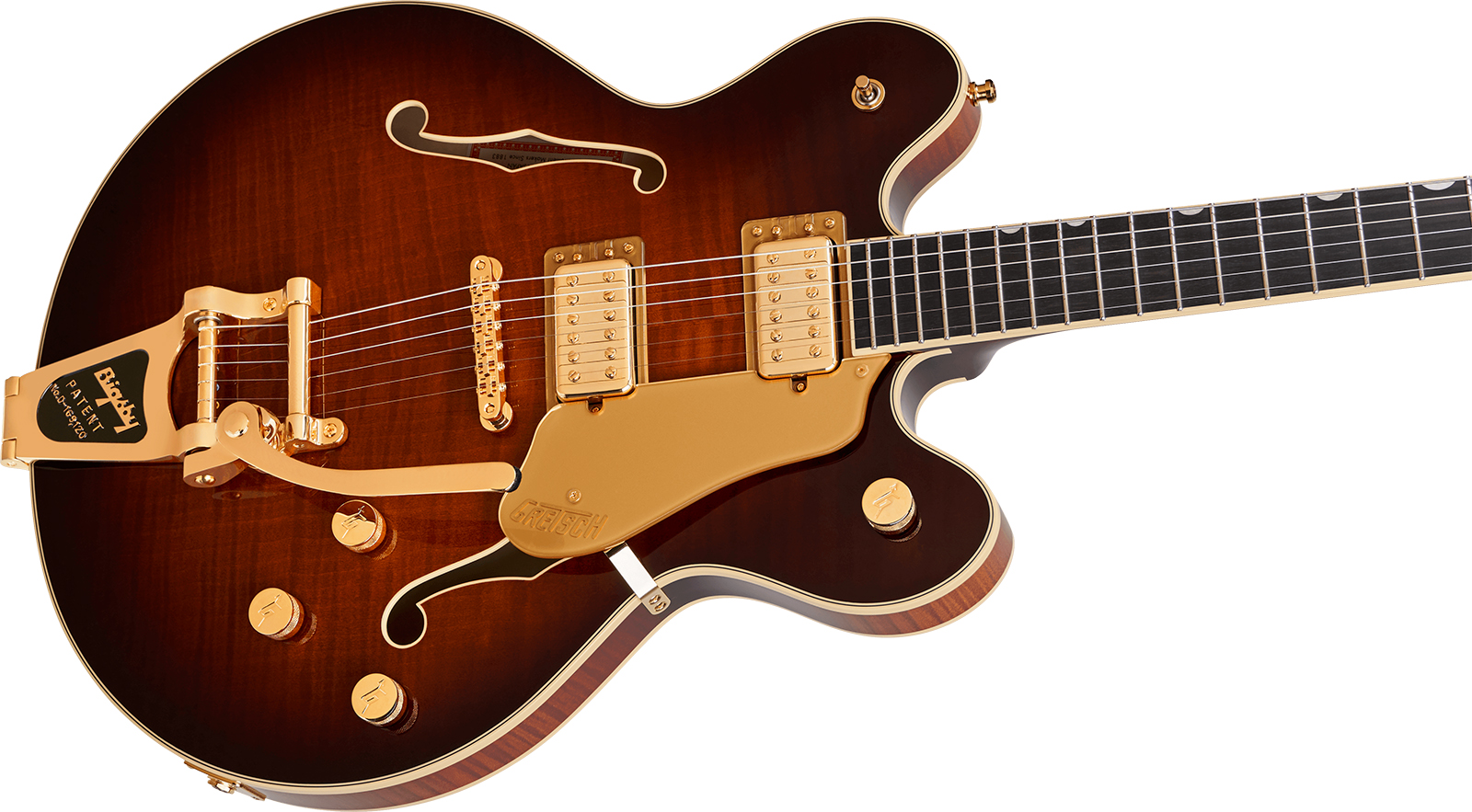 Gretsch Broadkaster Lx Center Block Dc Bigsby Gh Pro. Jap 2h Trem Eb - Havana Burst - Semi hollow elektriche gitaar - Variation 2