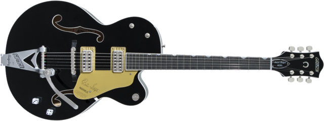 Gretsch Brian Setzer G6120t-bsnsh Nashville Japon Signature Bigsby Eb - Black Lacquer - Semi hollow elektriche gitaar - Main picture
