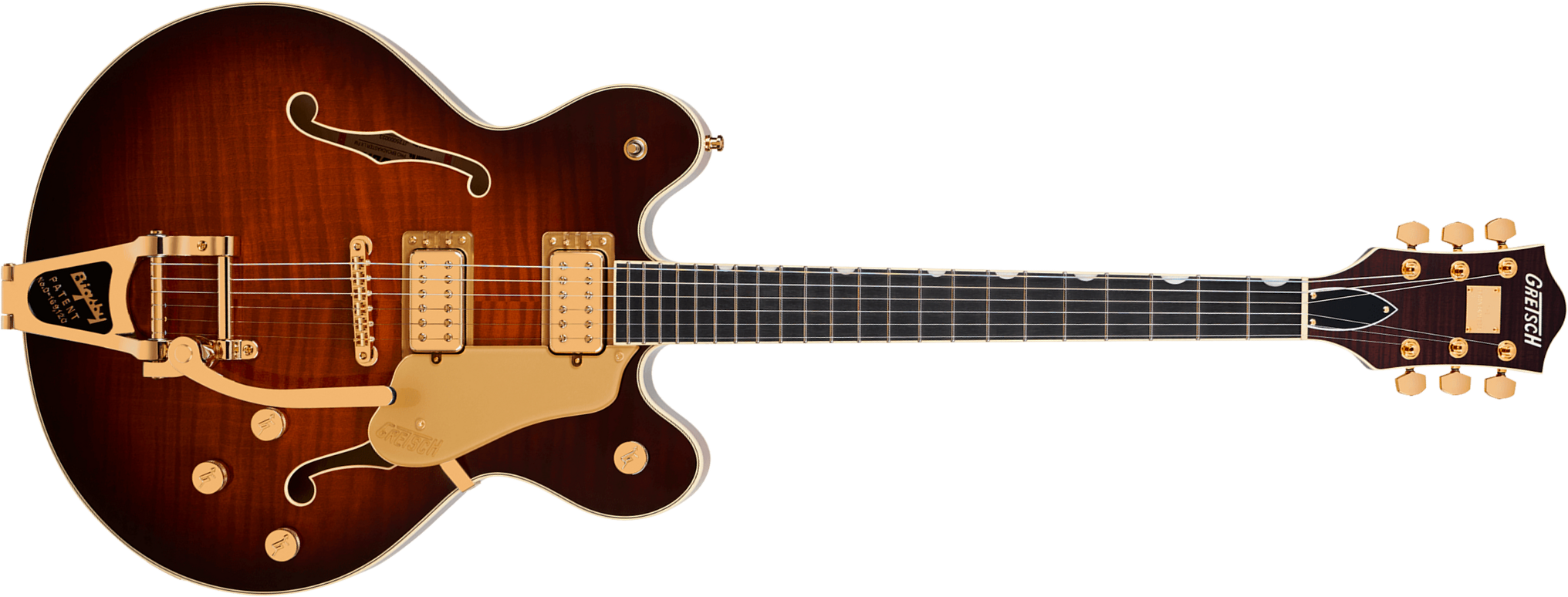 Gretsch Broadkaster Lx Center Block Dc Bigsby Gh Pro. Jap 2h Trem Eb - Havana Burst - Semi hollow elektriche gitaar - Main picture