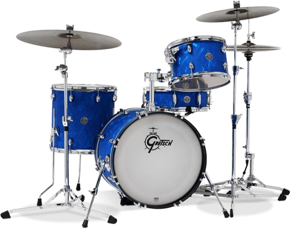 Gretsch Catalina Club Édition Ltd J484bsf - 3 FÛts - Blue Satin Flame - Jazz drumstel - Main picture