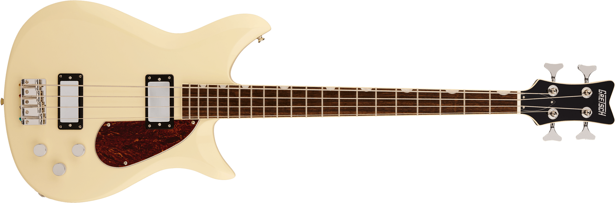 Gretsch Cvt Bass Dc Electromatic Shsc Lau - Vintage White - Solid body elektrische bas - Main picture