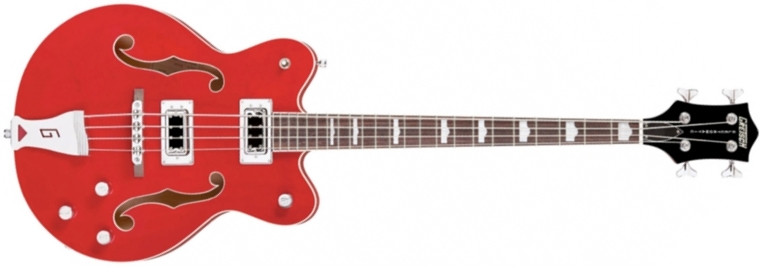 Gretsch Electromatic Collection G5442bdc Scale Bass Double Cutaway - Transparent Red - Hollow body elektrische bas - Main picture