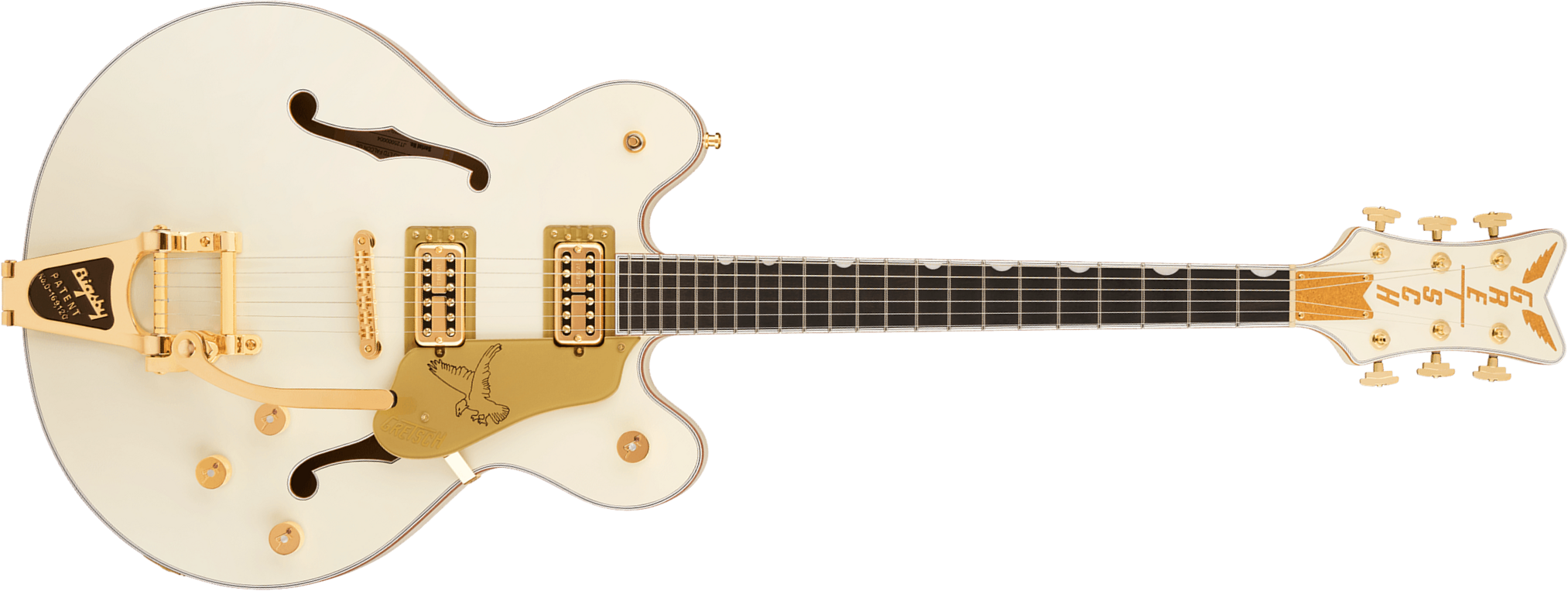 Gretsch Falcon Center Block Dc Bigsby Pro Jap Ltd 2h Trem Eb - Vintage White - Semi hollow elektriche gitaar - Main picture